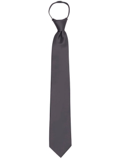 Men's Pretied Ready Made Solid Color Zipper Tie