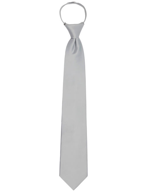 Jacob Alexander Men's Pretied Ready Made Solid Color Zipper Tie