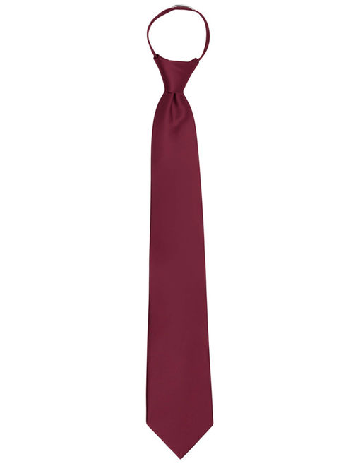 Jacob Alexander Men's Pretied Ready Made Solid Color Zipper Tie