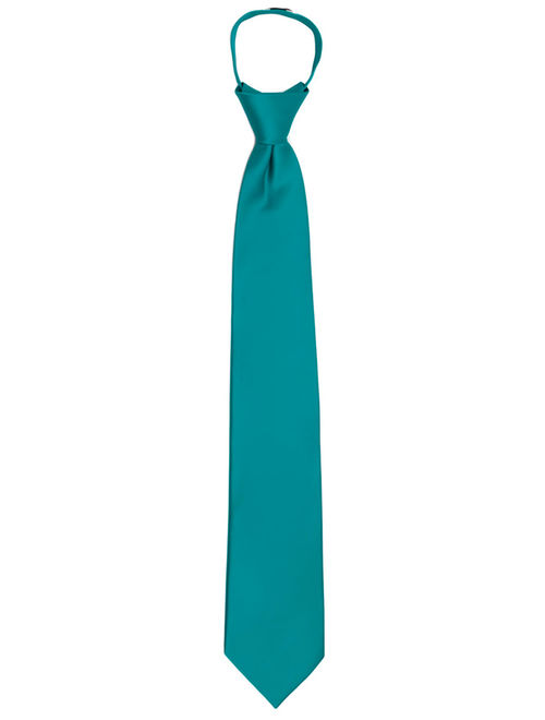 Jacob Alexander Men's Pretied Ready Made Solid Color Zipper Tie