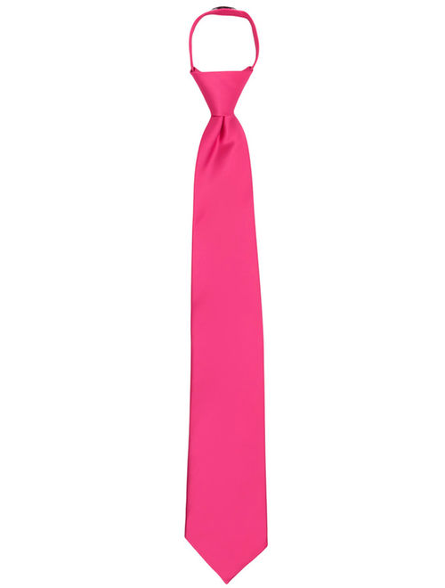 Jacob Alexander Men's Pretied Ready Made Solid Color Zipper Tie