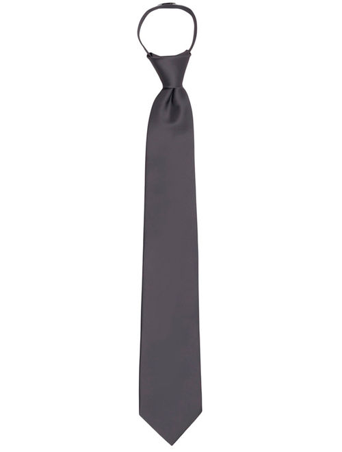 Jacob Alexander Men's Pretied Ready Made Solid Color Zipper Tie