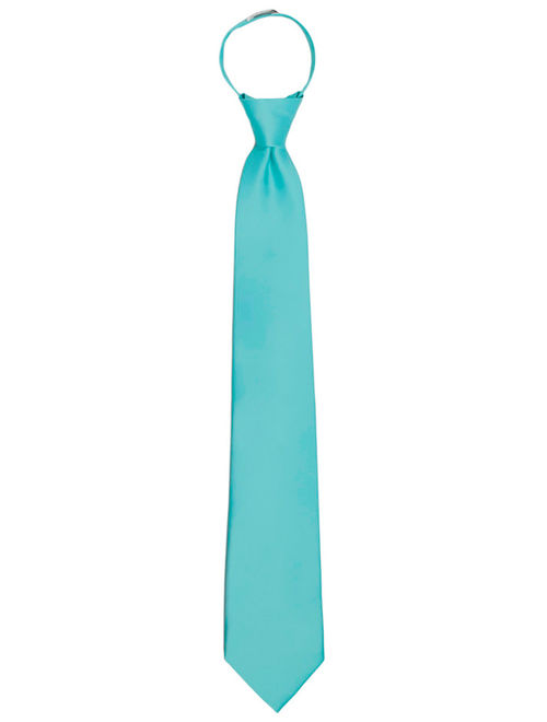 Jacob Alexander Men's Pretied Ready Made Solid Color Zipper Tie