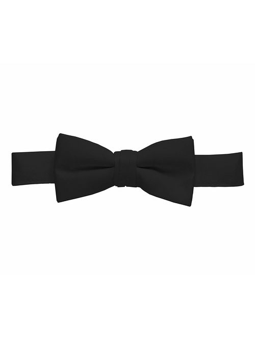 Hold'Em Bow Tie For Mens Boys and Baby Satin look Solid Color Adjustable Pre-tied