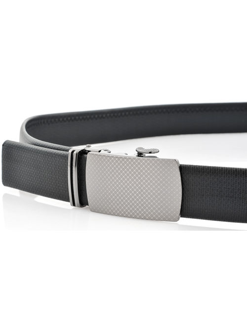 Mio Marino Classic Ratchet Belt - Premium Leather - 1.38 Wide - Adjustable Buckle - Free Gift Box