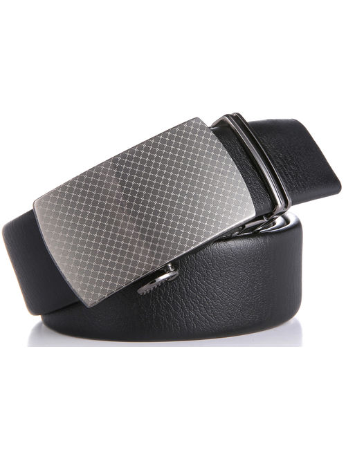 Mio Marino Classic Ratchet Belt - Premium Leather - 1.38 Wide - Adjustable Buckle - Free Gift Box