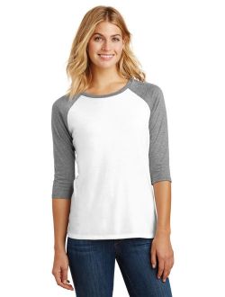 District Made Women's 3/4-Sleeve Fashion Tees_Grey Frost/White_Small