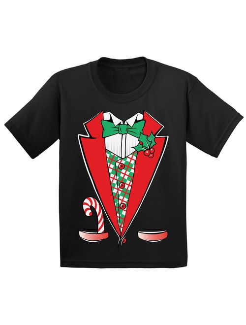 Awkward Styles Christmas Tuxedo Costume Christmas Shirts for Kids Santa Funny Kid's Christmas Holiday Shirt Christmas Costume Shirts for Boys Christmas Shirts for Girls Y