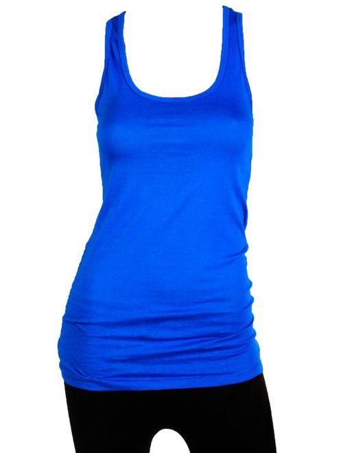 Sofra Women's 100% Cotton Racerback Tank Top