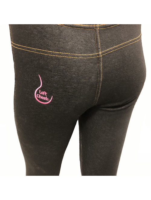 Left Cheek Petite Jeggings- Black