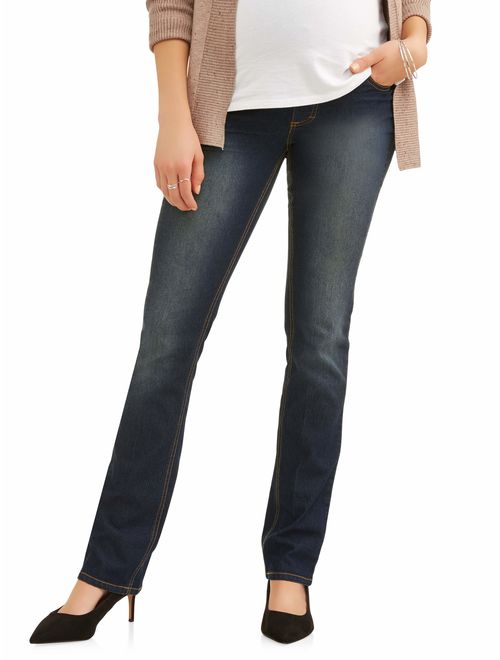 Oh! Mamma Maternity Straight Leg Jeans with Full Panel - Available in Plus Size