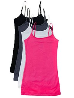 Essential Basic Women Value Pack Deal Cami Tanks Adjustable Spagetti Strap Many Colors - Small to 3XL