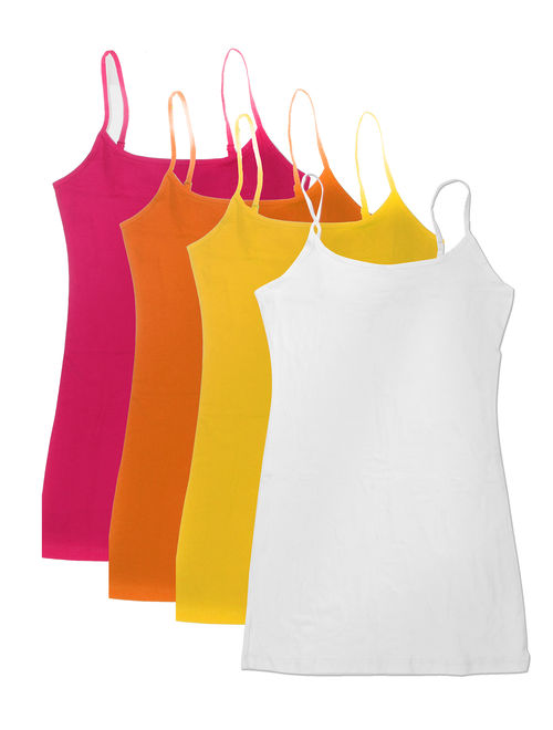 Essential Basic Women Value Pack Deal Cami Tanks Adjustable Spagetti Strap Many Colors - Small to 3XL