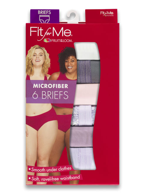 Women's Plus Fit for Me® Breathable Micro-Mesh Brief Panty, Assorted 6 Pack
