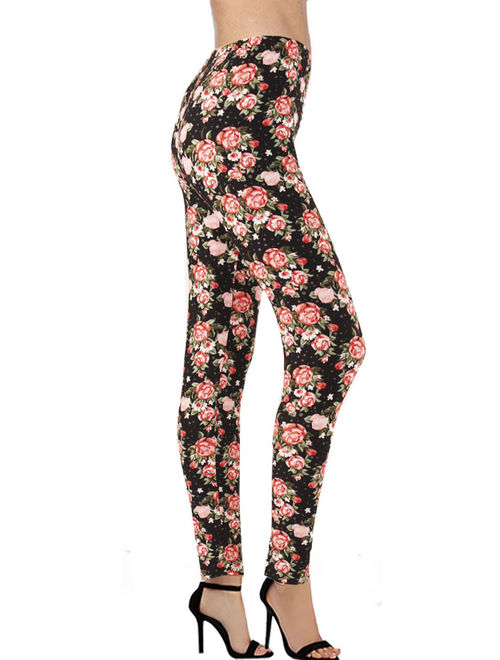 LAVRA Women's Ultra Soft Graphic printed Floral Fashion Leggings