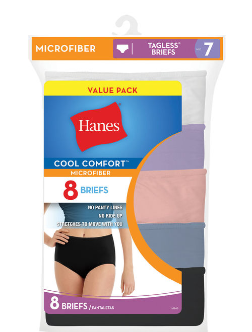 Hanes Women's cool comfort microfiber brief - 8 pack