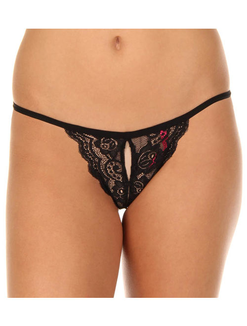 Women's Seven 'til Midnight STM9186 Tina Split Crotch Lace Thong