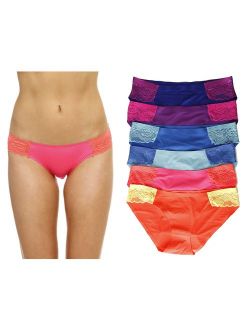 Just Intimates Bikini Underwear - neon lace (Pack of 6)