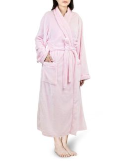 Premium Women Fleece Robe with Satin Trim | Luxurious Super Soft Plush Bathrobe