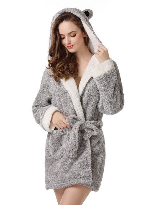 Richie House Women's Bathrobe Robe with Two Ears RHW2498