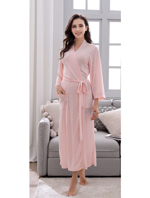 Richie House Women's Long Style Short Sleeve Robe Bathrobe RHW2824-B-L