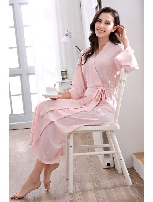 Richie House Women's Long Style Short Sleeve Robe Bathrobe RHW2824-B-L