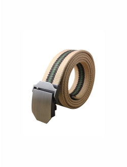 Men's Adjustable Holeless Canvas Automatic Buckle Belt Width 1 1/2"