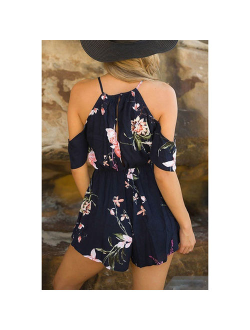 Women Casual Playsuit Ladies Jumpsuit Romper Summer Floral Playsuit