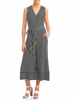 ECI Women's Stripe Tie Jumpsuit