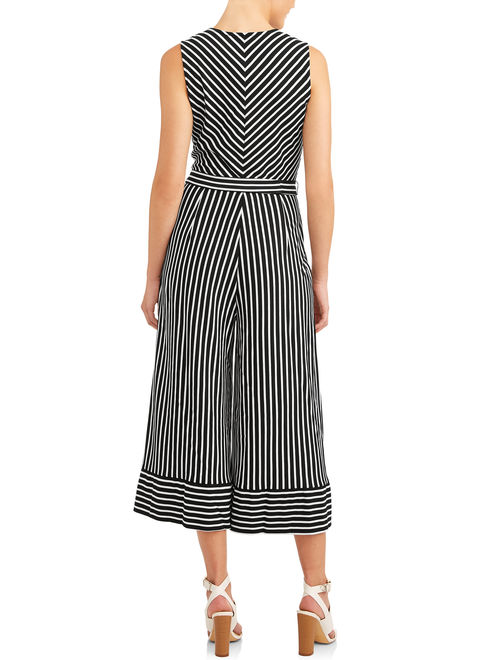 ECI Women's Stripe Tie Jumpsuit