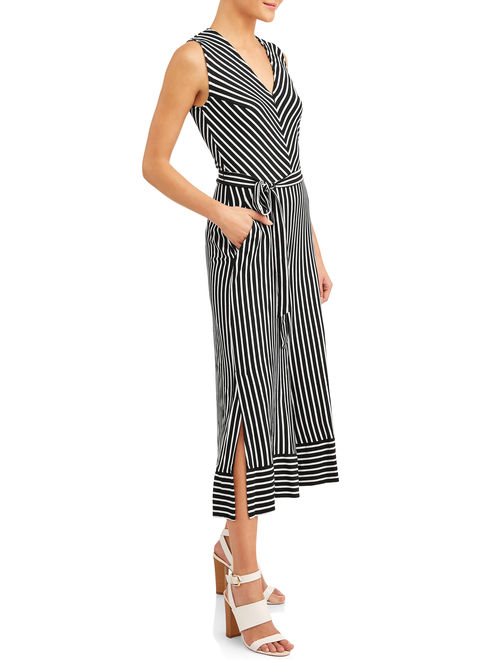 ECI Women's Stripe Tie Jumpsuit