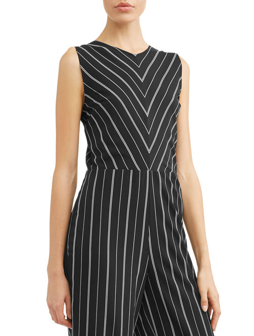 Women's Sleeveless Stripe Jumpsuit