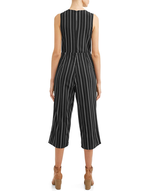 Women's Sleeveless Stripe Jumpsuit