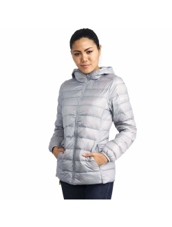 AlpineSwiss Womens Hooded Down Alternative Puffer Jacket Warm Light Bubble Coat