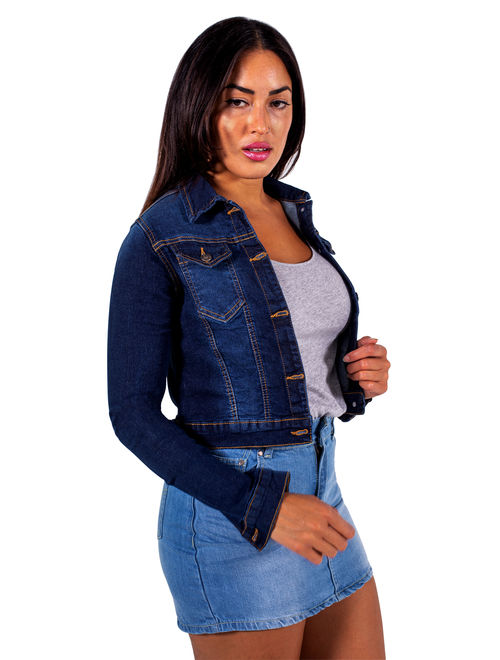 Womens Full Sleeve Coat Casual Jean Soft Denim Jacket Small