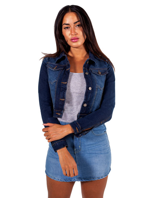 Womens Full Sleeve Coat Casual Jean Soft Denim Jacket Small