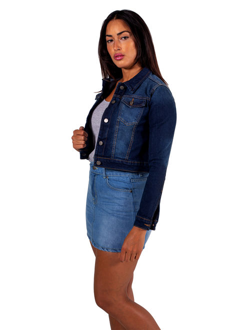 Womens Full Sleeve Coat Casual Jean Soft Denim Jacket Small