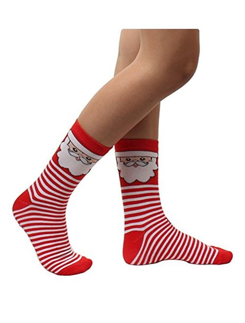 GILBIN'S Women Christmas Holiday Design Crew Casual Socks 6 Pairs, Gift Box Packaged With Gift Card (Size 9-11)