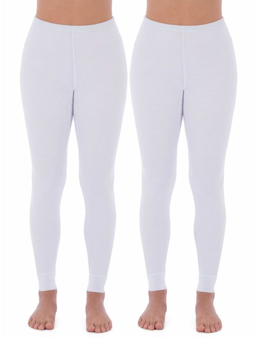 Fruit of the Loom Women's and Women's Plus Thermal Waffle Lounge Bottom - 2 Pack