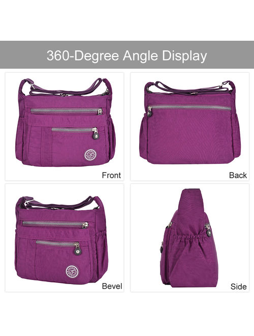 Vbiger Waterproof Shoulder Bag Fashionable Cross-body Bag Casual Bag Handbag for Women, Purple