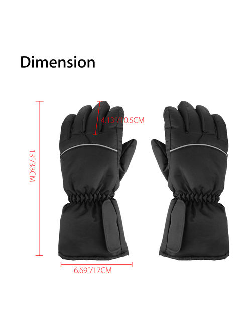 Electric Heated Gloves with Rechargeable Battery Powered Heat Gloves Waterproof Winter Sport Thermal Gloves Touchscreen Handwarmer for Skiing Hiking Climbing Driving, Col