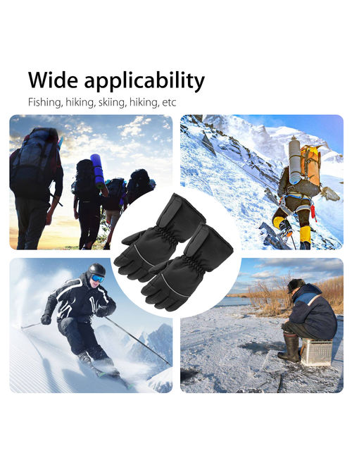 Electric Heated Gloves with Rechargeable Battery Powered Heat Gloves Waterproof Winter Sport Thermal Gloves Touchscreen Handwarmer for Skiing Hiking Climbing Driving, Col