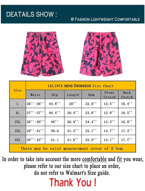 Buy LELINTA Mens Swim Trunks Board Shorts Bathing Suits Elastic Waist  Drawstring Blue/ Red, Up Size To 4X-Large online