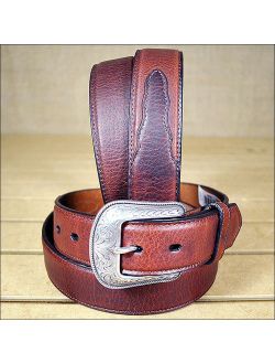 3D 32 x 1 1/2 INCH MEN'S WESTERN BASIC DARK BROWN LEATHER BELT REMOVABLE BUCKLE