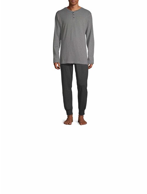 Hanes Men's 1901 Henley and Jogger Pant Lounge Set