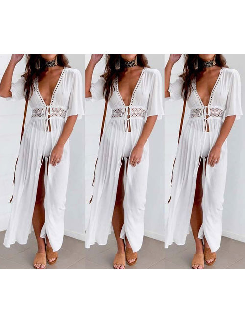 Fashion Women Maxi Dress Beach Bikini Cover up Long dress Summer Swimwear Size S