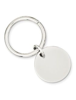 Sterling Silver Solid Polished Engravable Rhodium-plated Rhodium Plated Key Chain - 13.5 Grams