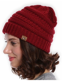 Tough Headwear Womens Cable Knit Beanie - Warm & Soft Stretch Winter Hats - Thick, Chunky & Soft Stretch Knitted Caps for Cold Weather - Stylish & Trendy Snow Beanies for