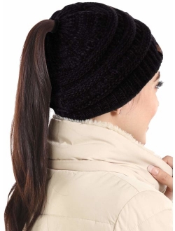 Tough Headwear Womens Cable Knit Beanie - Warm & Soft Stretch Winter Hats - Thick, Chunky & Soft Stretch Knitted Caps for Cold Weather - Stylish & Trendy Snow Beanies for