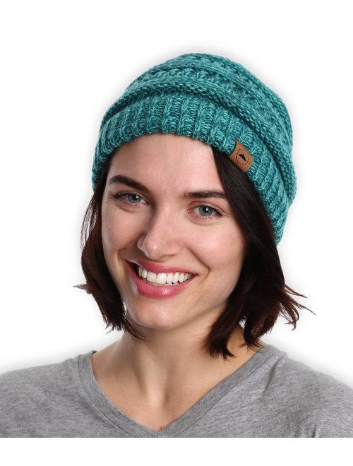 Tough Headwear Womens Cable Knit Beanie - Warm & Soft Stretch Winter Hats - Thick, Chunky & Soft Stretch Knitted Caps for Cold Weather - Stylish & Trendy Snow Beanies for